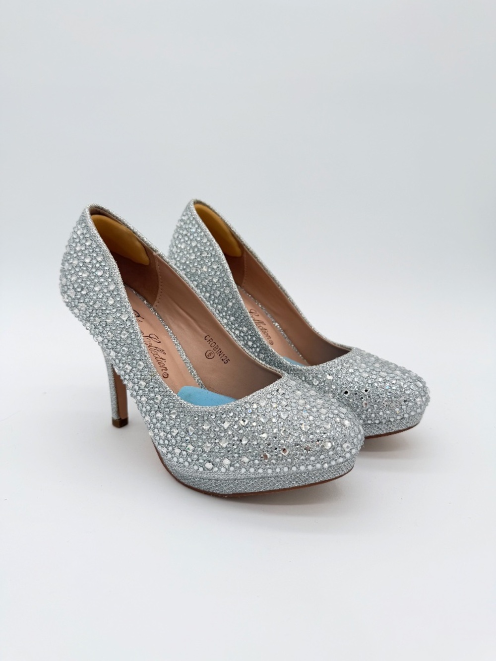 De Blossom Robin I Do Something Blue Bridal Rhinestone Pumps Heels Size 6